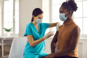 Woman getting Flu Shot